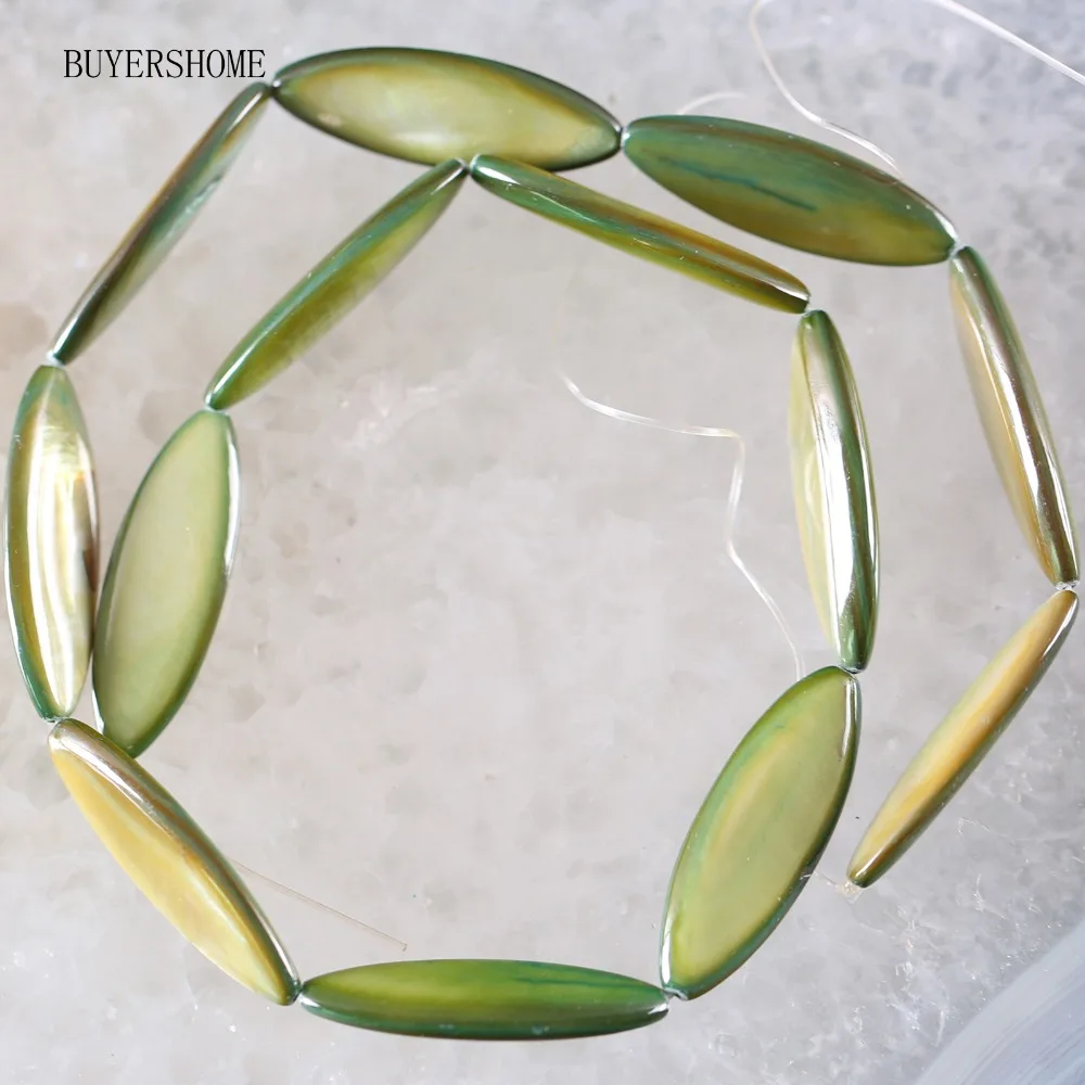 Fahion Jewelry 10X30MM  Color Mother Of Pearl Shell Loose Beads String 15\
