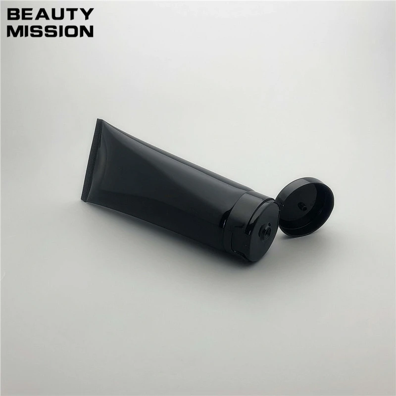 

BEAUTY MISSION 200G 30 шт./лот черный пустой шланг Мягкая трубка крем для очищения тела косметическая упаковка с откидной крышкой
