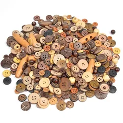 50Gram  Mix size wooden buttons For Scrapbook Crafts DIY Baby Children Clothing Sewing Accessories