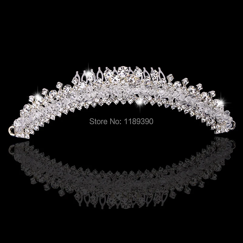 Women's Girl's Beauty Pageant Crown Full Crystal Wedding Bridal Rhinestone Tiaras Headpieces tocados para boda  Hair Accessories