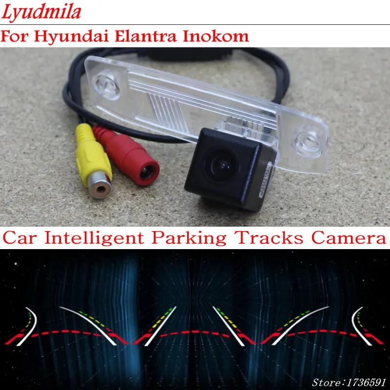 

Lyudmila Car Intelligent Parking Tracks Camera FOR Hyundai Elantra Inokom HD Back up Reverse Camera Rear View Camera