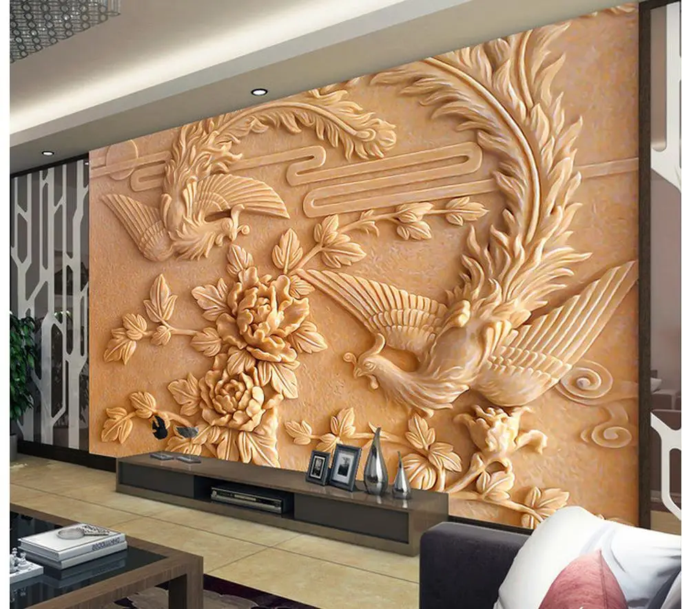 

3d wall murals wallpaper Home Decoration Design of TV Backdrop for Woodcarving photo wall murals wallpaper