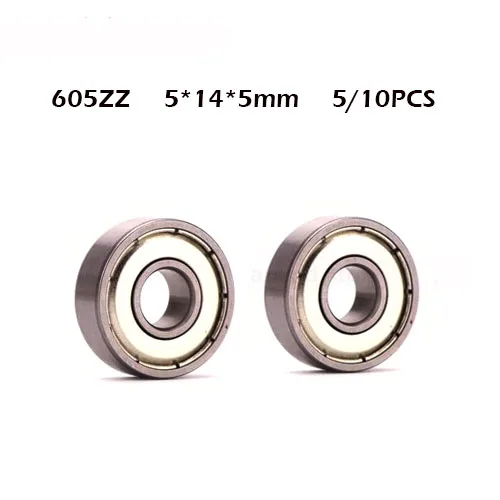 

605 605ZZ 5*14*5(mm) 5/10pieces bearing free shipping ABEC-1 bearings metal Sealed Bearing chrome steel bearing 605 605Z 605ZZ