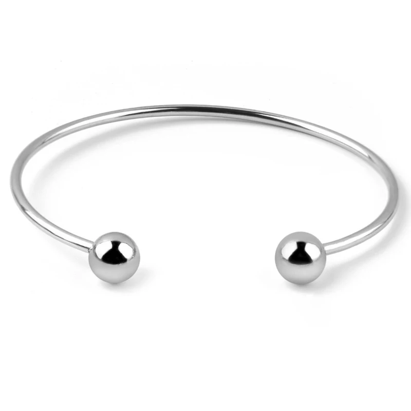 2pcs/lot Stainless Steel Adjustable Cuff Bangle Bracelets Blanks Silver color Tone Open Charm Wire Bangle Bracelet Base Setting