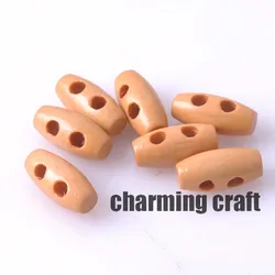 100PCs 2 Holes Wood Sewing Horn Toggle Buttons Cloth Button Cloth Accessories 15x7mm MT0672x