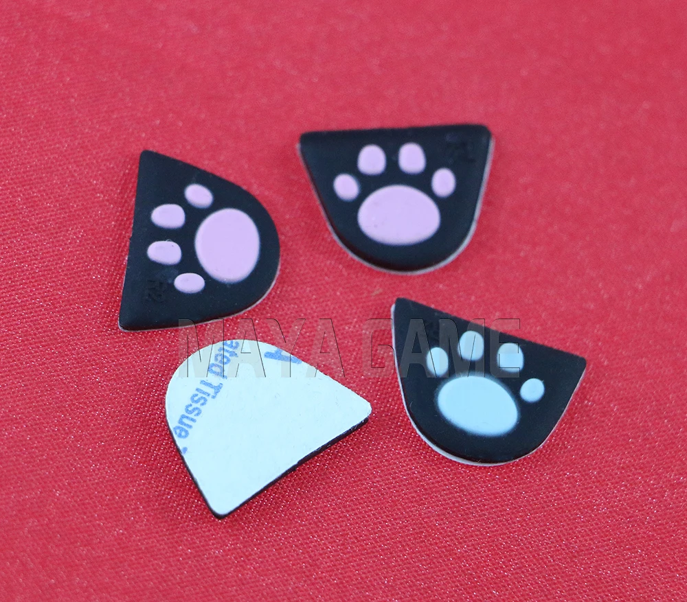 2sets=4pcs Cat Paw Custom Design Silicone Trigger Key Sticker Case Cap Adhensive for PS4 Controller L2 R2 Button Cover