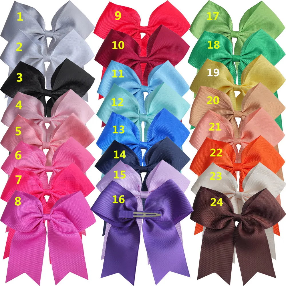 24 pcs 6 inch Celebrating Bow Clips leading bow Hair clips Hairpins Holiday Dancing Large hair bow for Children Teen Girls