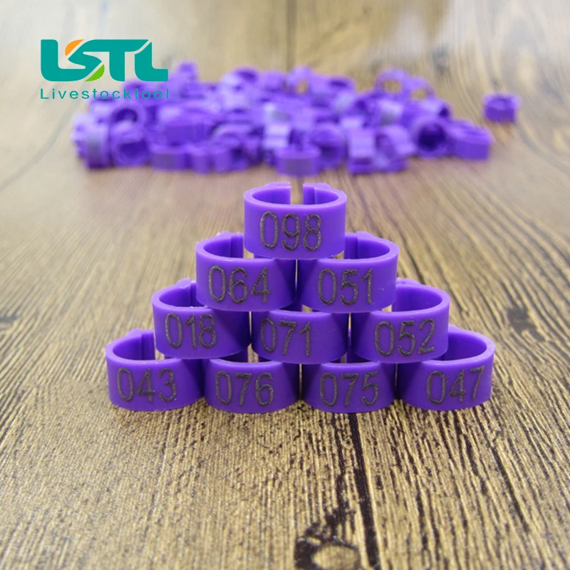 100pcs Pigeon Foot Ring Plastic Multi Color Bird Pigeon Foot Ring No.001-100 Bird Identification Poultry Chicken Farming