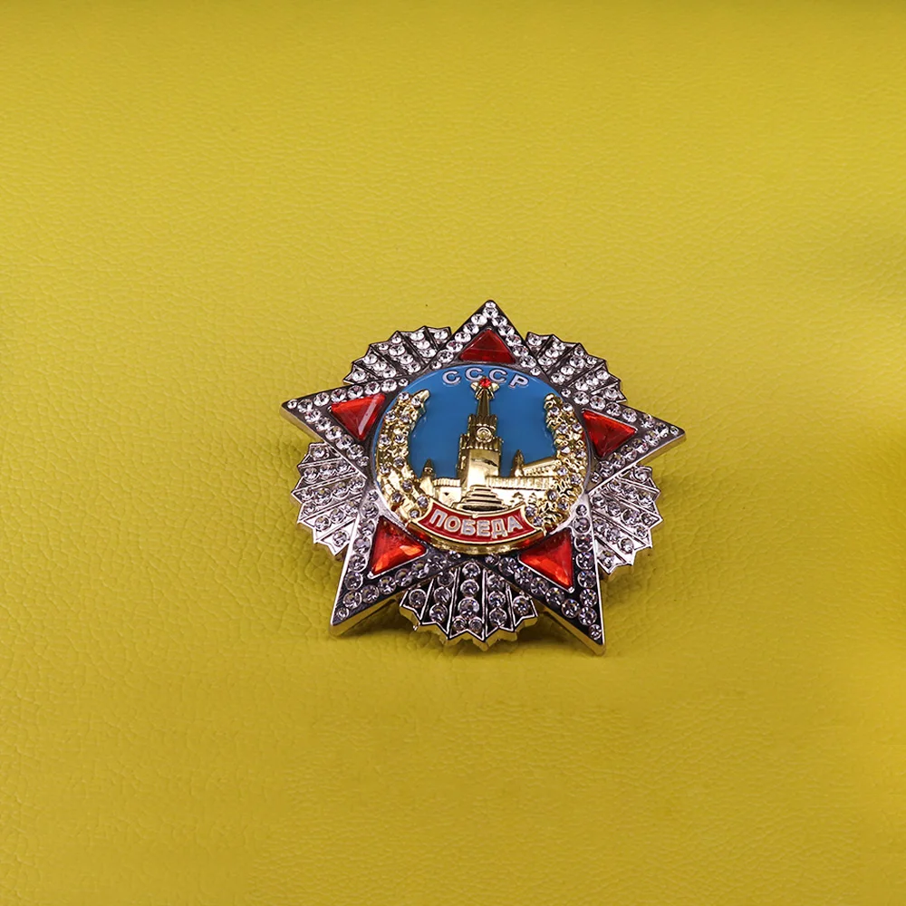 CCCP pin Russia order of victory badge Soviet USSR award medal replica Russia red star brooch for men patriot gift