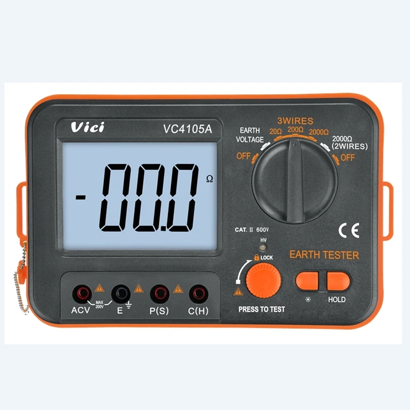 Vici-digital Lcd Terra Resistência Tester Medidor de Tensão Terrestre Lightning Rod Ferramentas Instrumento de Medição Vc4105a