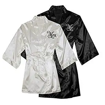 personalized Wedding bride groom Lingerie satin silk pajamas Bachelorette robes kimonos gowns gifts