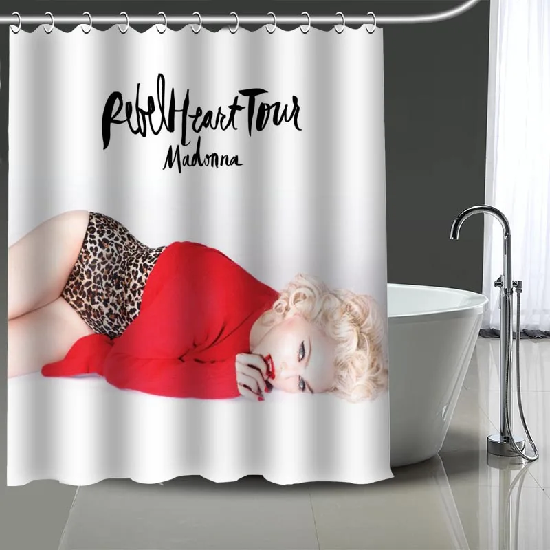 Tenda da doccia di alta qualità con stampa Madonna tende impermeabili decorazioni per il bagno con ganci personalizza la tua immagine più dimensioni