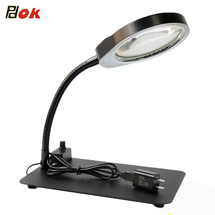 

8X Table Magnifying glass with 48 LED light Ajustable Brightness for Repairing or Elderly reading USB-032C