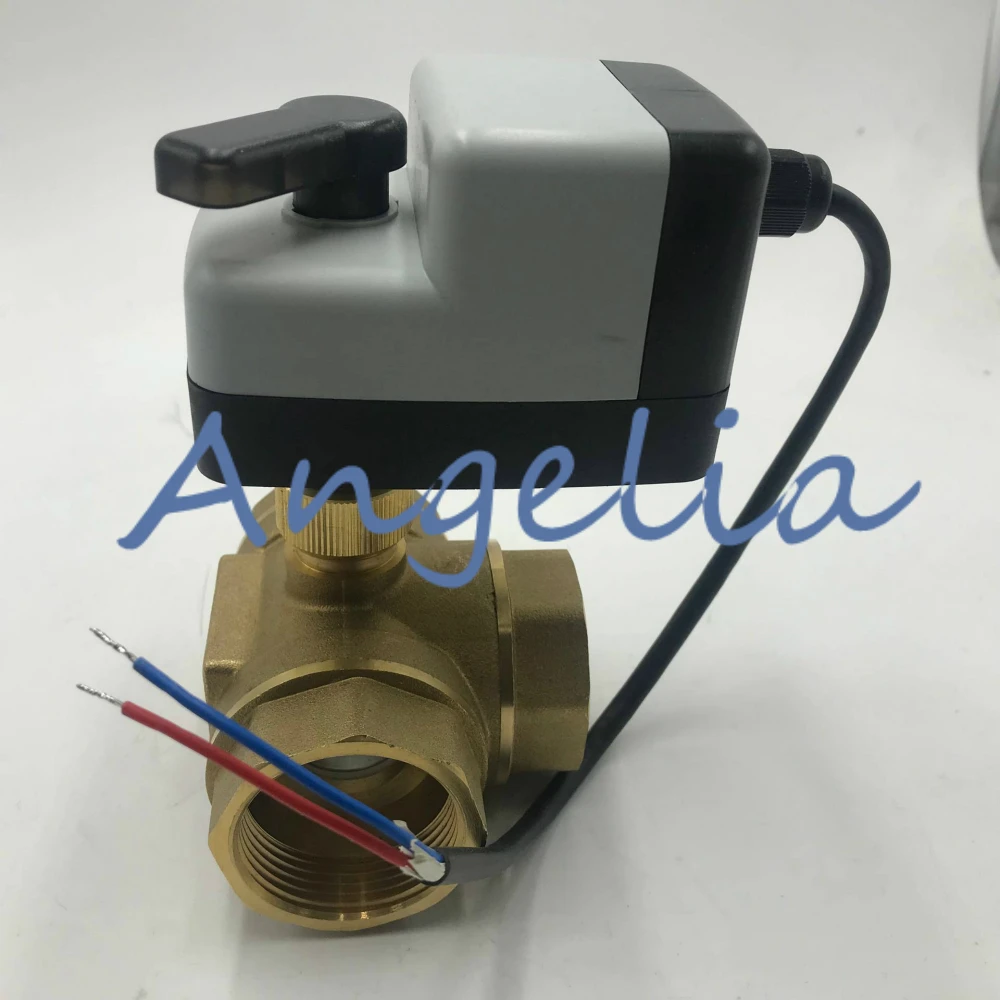 

AC110-220V (универсальный) G11/2" BSP DN40 Латунный 3-ходовой ручной и автоматический электропривод шарового клапана, нормально закрытый