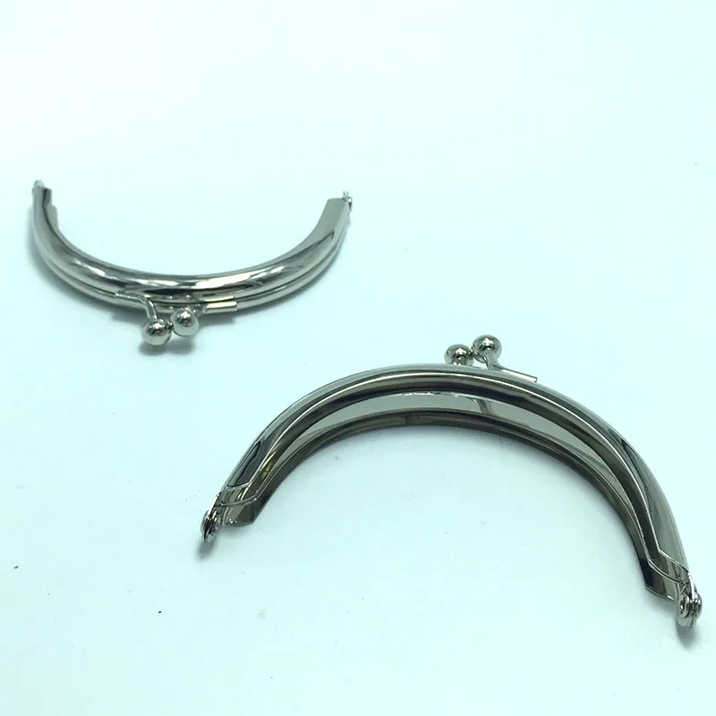 2 3/4 inch (7cm) nickel round metal purse frame clasp clip