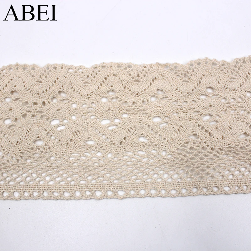 2yards/lot 10cm Beige Cotton Natural Lace Trimming Handmade Sew Patchwork Garments Accessories Wedding Party Dress Crafts Ribbon