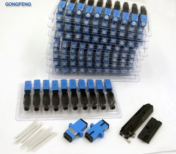 100PCS NEW Optic Fiber Fast Connector FTTH SC/UPC Single Mode Quick Connector Special Wholesale GIFT Samples tool