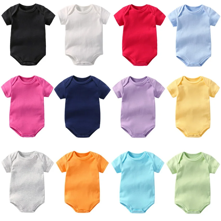 Colorful Newborn Clothes Baby Girl Bodysuit 100% Cotton Unisex Infant Bottoming Shirts Blank Boys One-Piece Clothing Jumpsuits