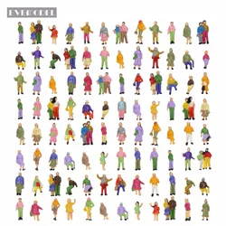 100pcs N Scale 1:160 Painted Figures People Passenger Evemodel P150W