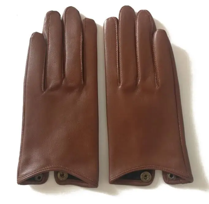 Women\'s Natural Sheepskin Leather Gloves Female Genuine Leather Motorcycle Driving Gloves R760