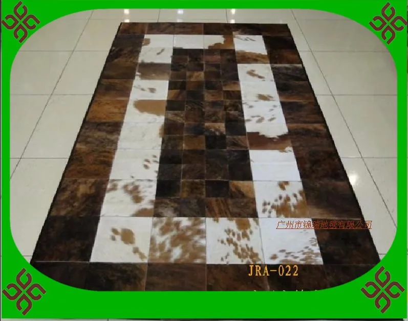 free shipping via DHL 100% natural genuine cow leather floor carpet