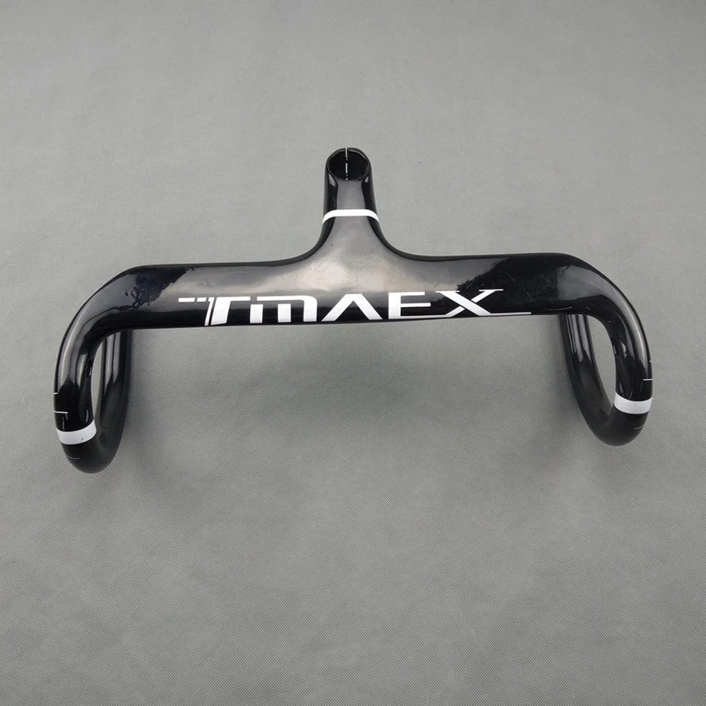 Bicycle Integrated Handlebar with New Road Carbon Fiber, White, Red, Silver, 400, 420/440x90, 100, 110, 120mm, 350g