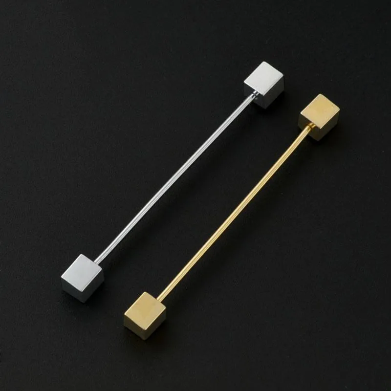 OBN Copper Metal Shirt Collar Bar Pin Needle Shaped Collar Pin Classic Tie Clasp Casual Business Mens Jewelry