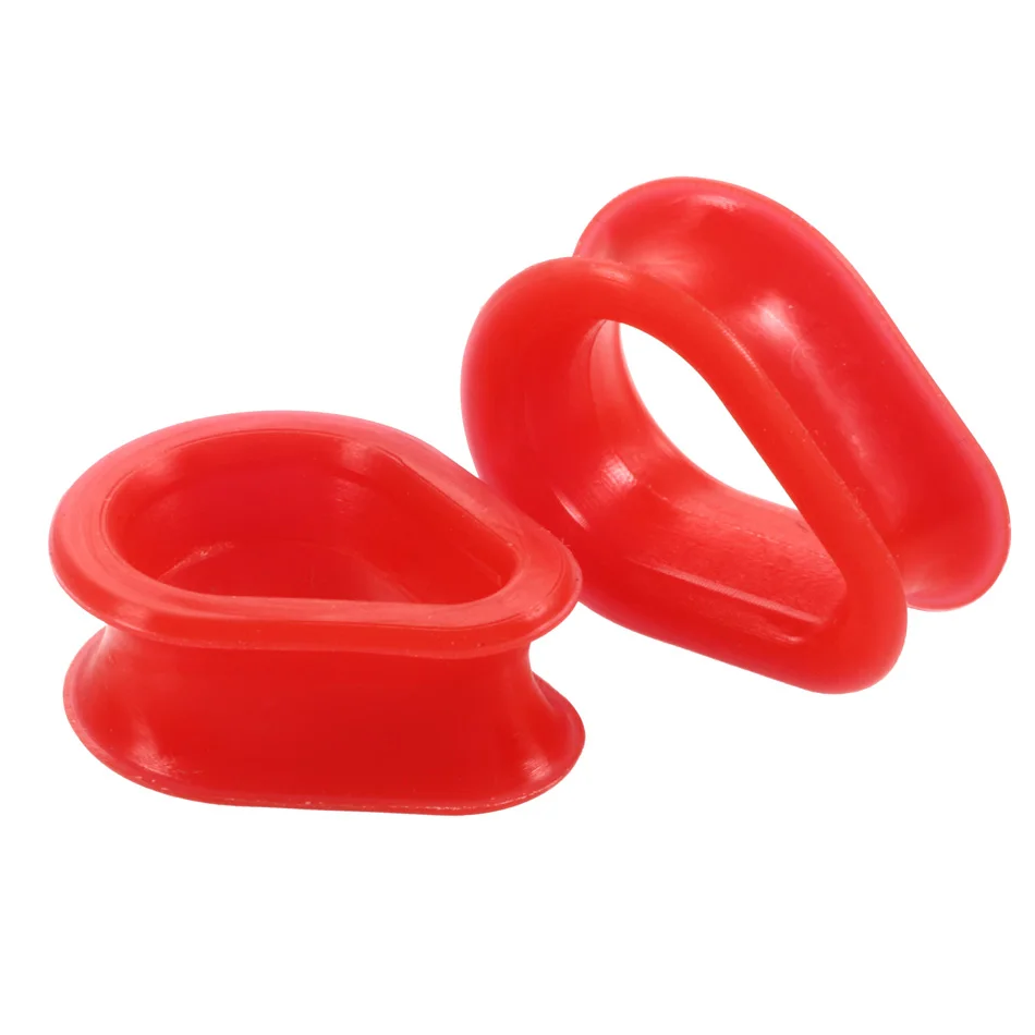 1Pair Silicone Flexible Ear Plugs Ear Piercing Water Drop Thin Double Flared Flesh Tunnel Ear Gauge Expander Stretcher Earrings