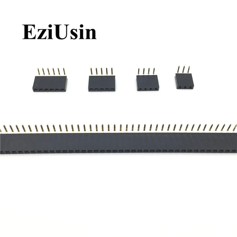 2.54mm R/A Single Row Female 2~40P PCB Board Right angle Pin Header socket Connector Pinheader 1*2/3/4/5/6/8/10/20/40Pin