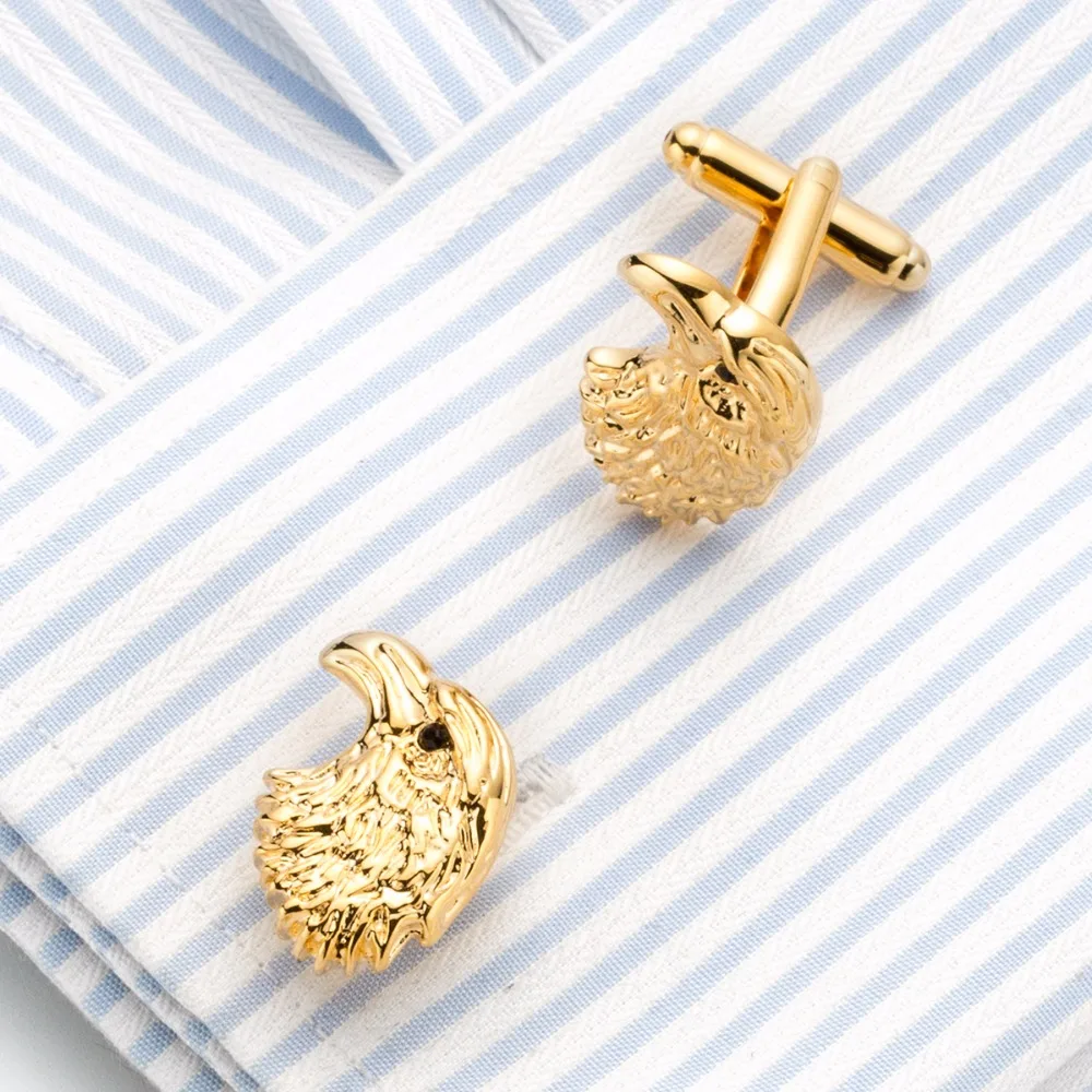 VAGULA Classic Gold-สีชุบEagleทองแดงCufflink Cufflinkสำหรับผู้ชายLuxuryของขวัญงานแต่งงานชุดปุ่มเสื้อตลกCufflinks 21