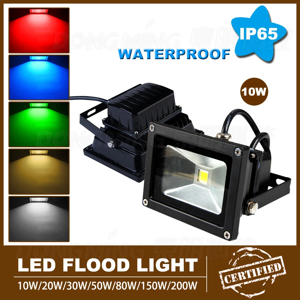 2017 new lowest price 10pcs dimmable led flood light outdoor cool white IP65 900LM RGB 10w led flood light bulbs 12V DC