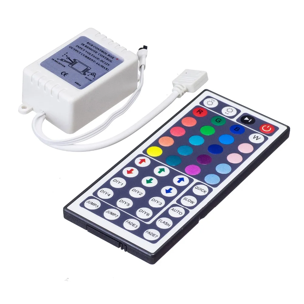 Controlador de led 44 teclas led ir rgb controler led luzes controlador ir remoto dimmer dc12v 6a para rgb 3528 5050 led tira