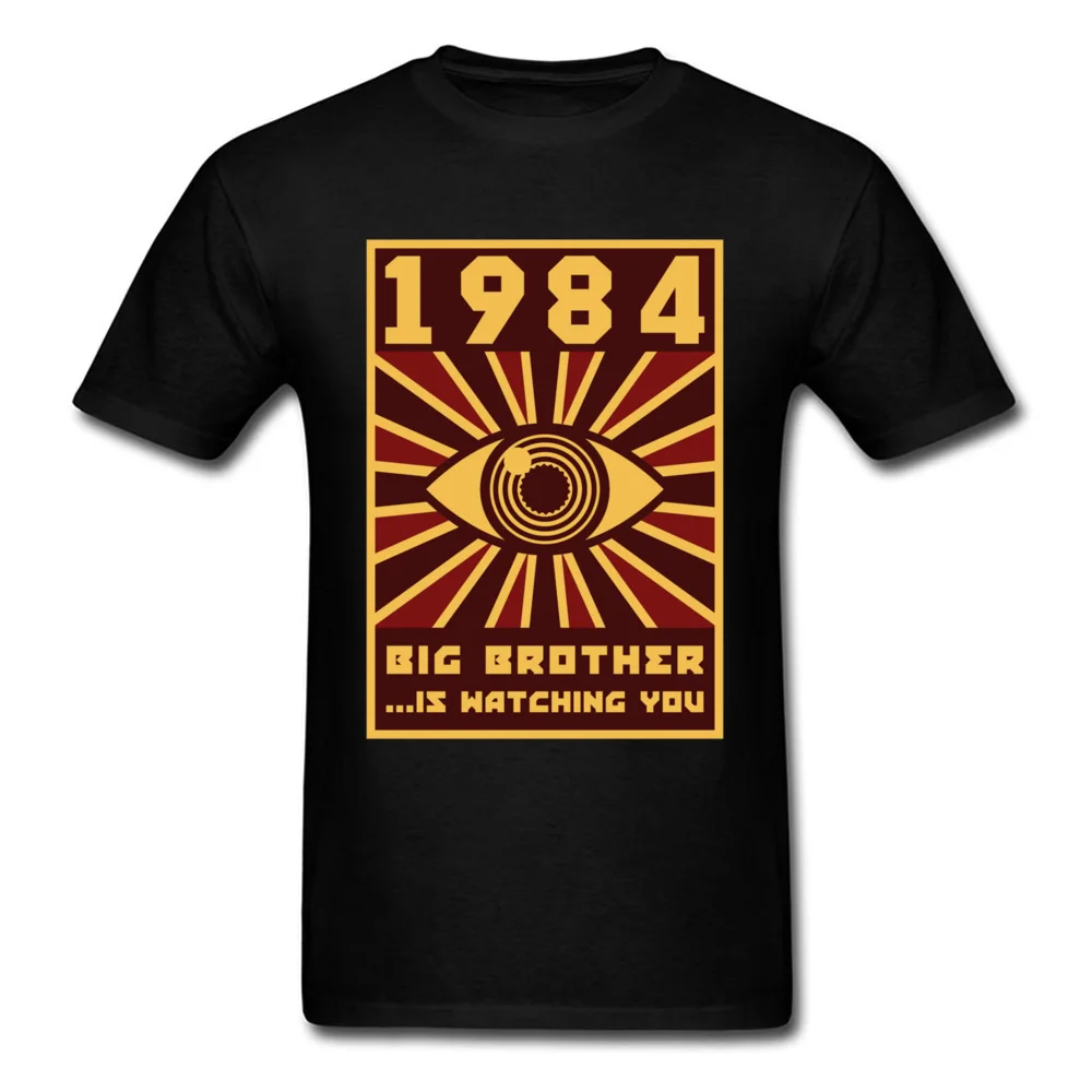 1984 Big Brother T-shirt Men Black Tops Graphic Tshirt Horus Eye Clothing Vintage Tees 80s T Shirts Funny Hipster Streetwear