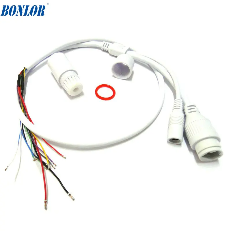 (10 PCS) High Quality Waterproof POE LAN cable for CCTV IP camera board module with weatherproof connector For Free Shipping