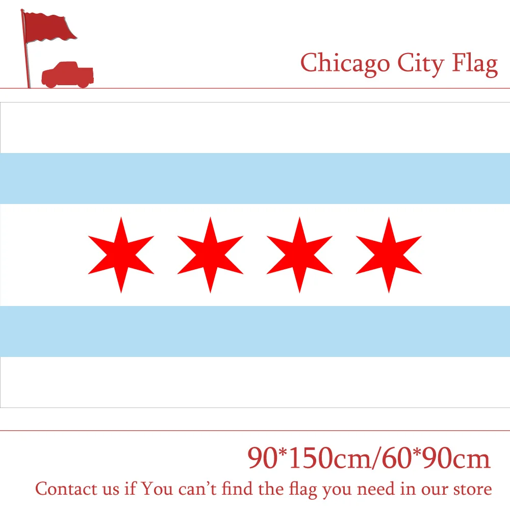 

US Chicago City Flag State of Illinois 90*150cm 60*90cm Flag 3x5ft Printing Banners For Campaign Office Decoration