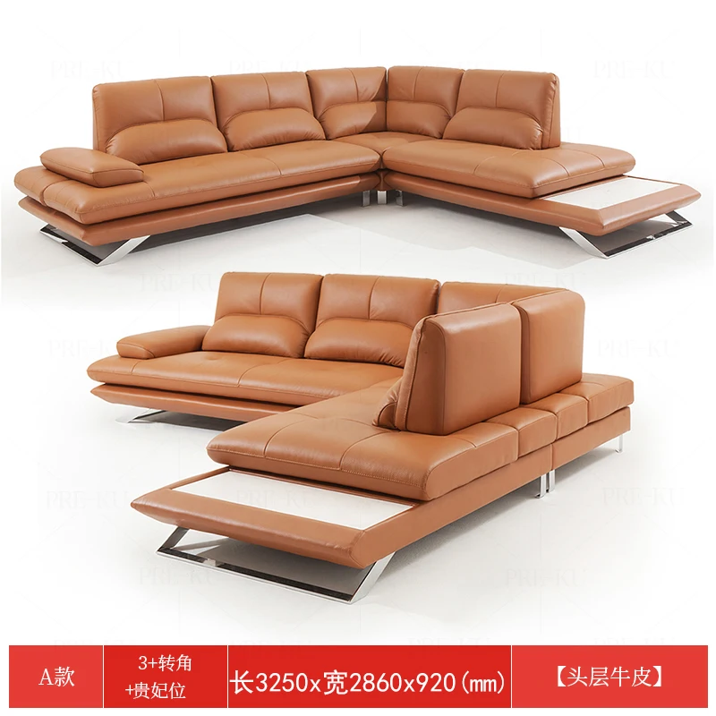 real genuine leather sectional sofa functional recliner  Living Room Sofa alon couch puff asiento muebles de sala canape sofa ca