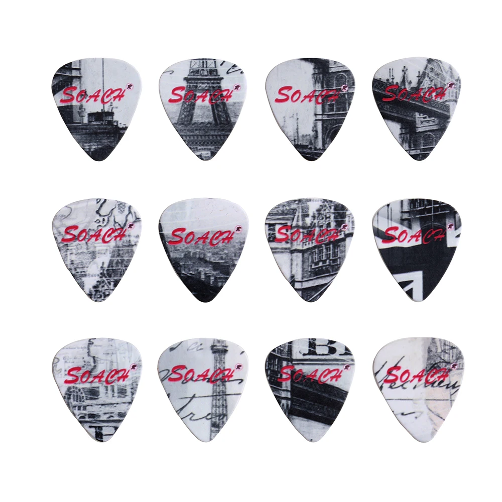 SOACH 10pcs 3 kinds of thickness new brand guitar picks bass British architecture pictures quality print Guitar accessories