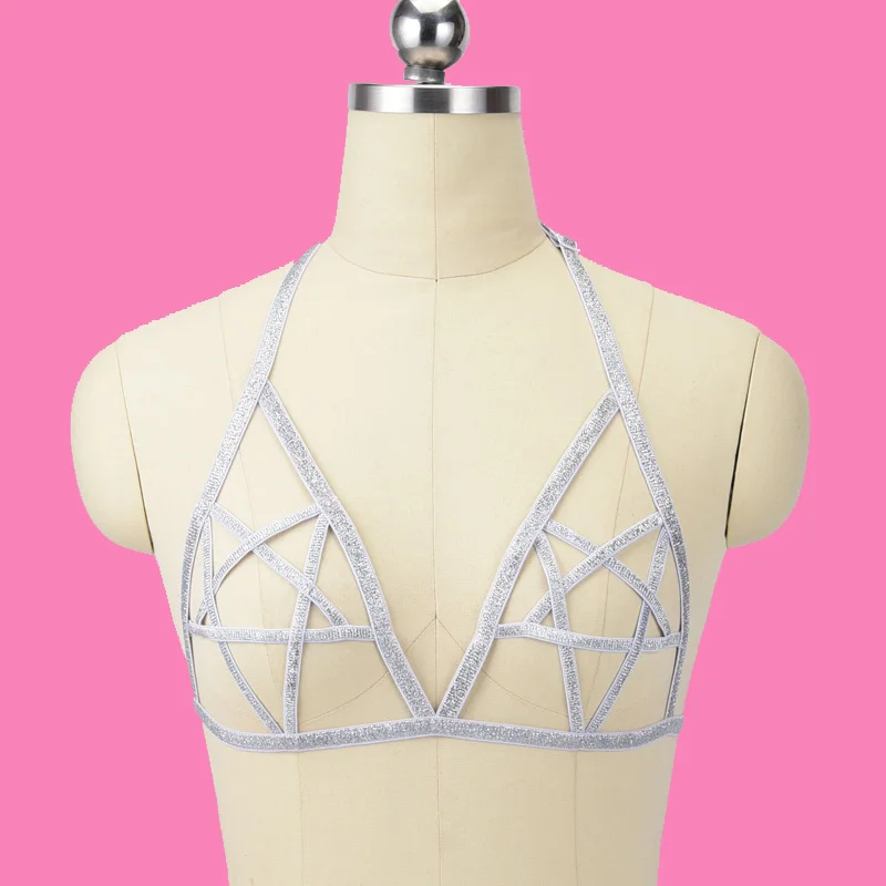 

Sexy Costumes Lingerie gothic Bondage Harness Cage Bra Women Suspender Belt Rave Fetish Wear BODY HARNESS Bondage Harness Bra