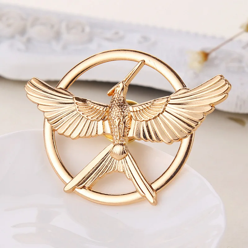 Children GiftsThe Hunger Games Bird Brooches Pins Women Men Jewelry Movie Style Broche Spilla Brosche Gold Copper