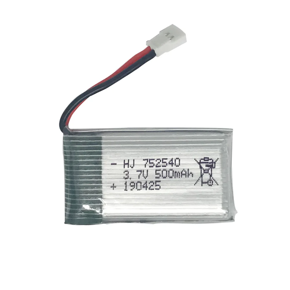 20PCS 3.7V 500mAh Lipo Battery For Syma X5C X5SW M68 Cheerson CX-30 H5C quadrocopter 752540 1S 25C 3.7 V 500 mah lithium battery