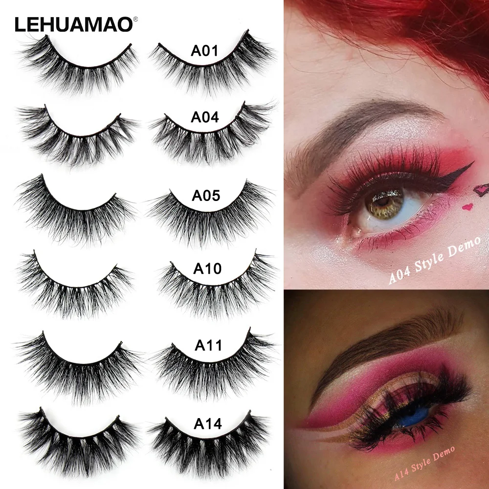 15mm-18mm False Eyelashes 3D Mink Lashes Cruelty Free Natural Long Eyelashes Make up Fluffy Cross Eyelash Extensions Eye Lashes