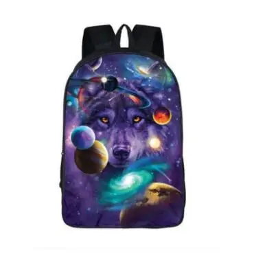 Galaxy Backpack for Teenage Girls Boys Universe Space Children School Bags mochila feminina Wolf Book Bag Women Men Leisure bag