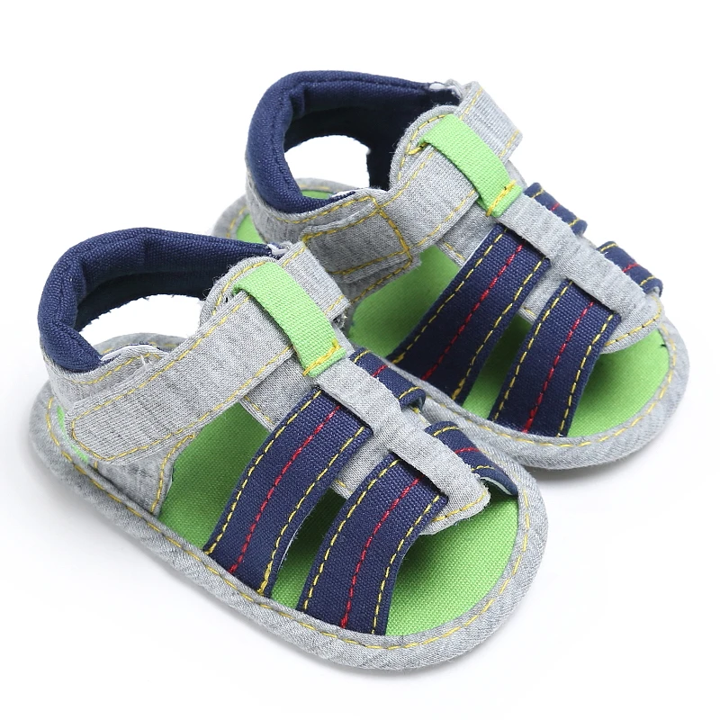 

Sandals New Summer Newborn Baby Unisex Boy Girl Sandals Soft Sole Crib Shoes Sneaker Prewalker Flat With Heel Type Blue Sandal