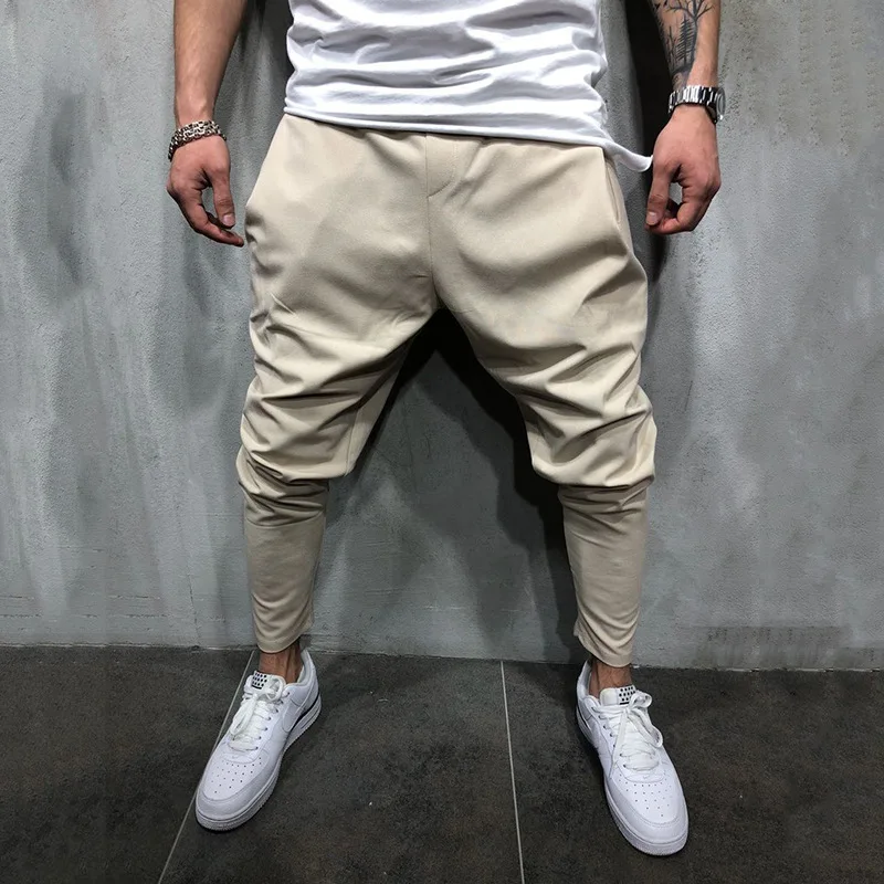 Pantalones de Joggers para hombre, ropa de calle de Hip Hop, pantalones Harem casuales, sueltos, delgados, Fitness, suaves, lisos, ropa de apertura