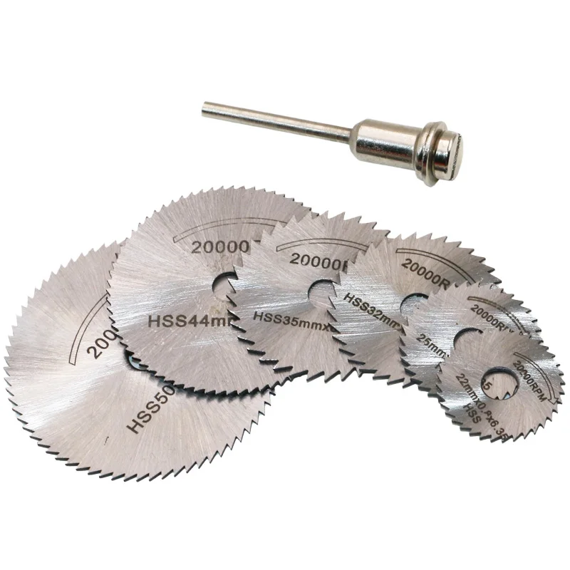 

New Portable Rotary Tool Circular Saw Blades Cutting Discs Mandrel For Dremel Cutoff 7pcs