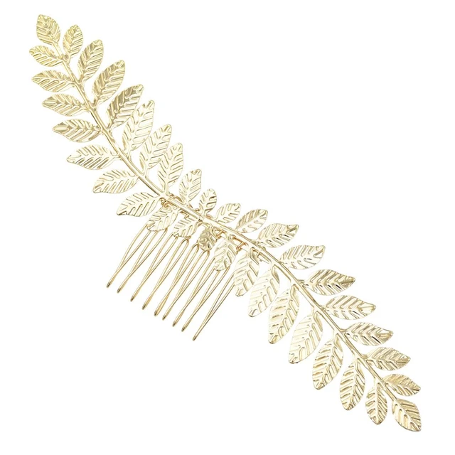 Iola Grecian headpiece, bridal shop leaves comb, leaves hair comb, wedding headband, leaves headpiece, rhinestones leaf comb, gold hair comb