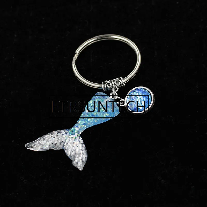 200pcs Mermaid Tail Keychain Sequins Fishtail Keyring Decorative Pendants Wedding Party Gifts For Guest