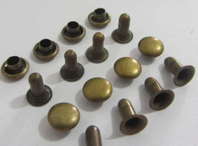 500pcs 5*5mm Rivet Bronze Single Side Compression Screw Nail for Box Case Bag Belt Purse Single Round Cap Luggage Accessory