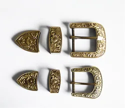 35/40mm Solid Brass High Quality Carved Pin Belt Buckle Head Jeans Accessories DIY Hardware Decor Belt Leather Craft accessories