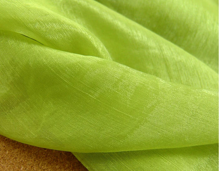 

3 meter 150cm 59" width light green crinkle shot-silk chiffon crepe fabric summer dance skirts screen material MM188